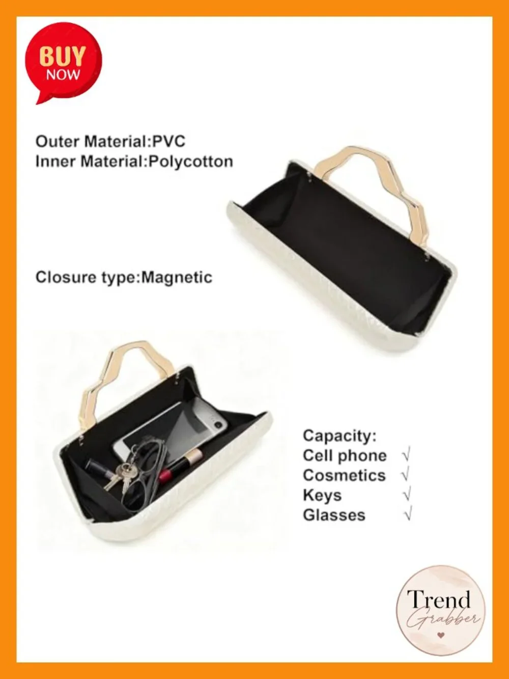 Woven PU Leather Evening Clutch Crossbody Purse with Detachable Chain_3